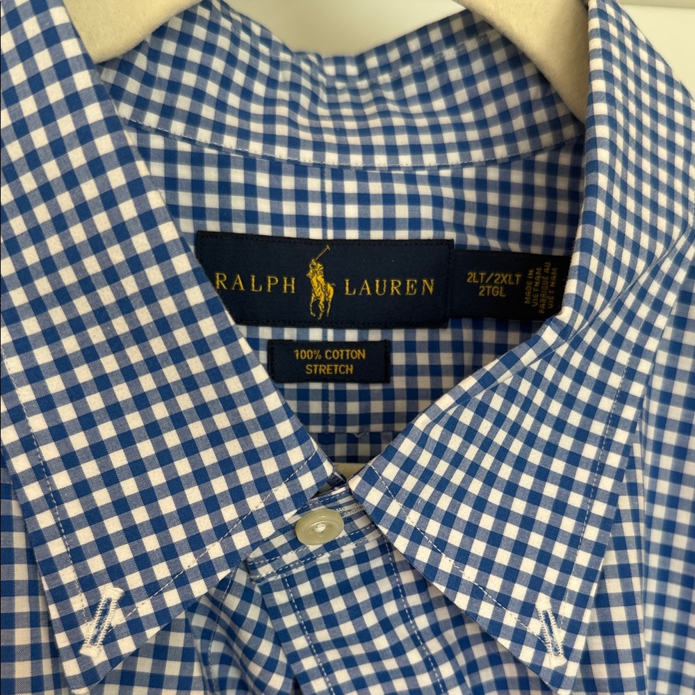 Ralph Lauren Blue and White Gingham Shirt